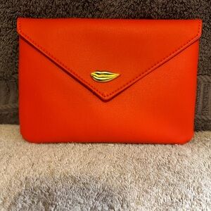 Ipsy Vibrant Coral Satin Bag